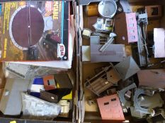 A quantity of 00 gauge track, buildings and accessories including a quantity of Bachmann E-Z track,