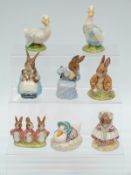 Eight Beswick Beatrix Potter figures including Cottontail, Benjamin Bunny Sat on a Bank etc,