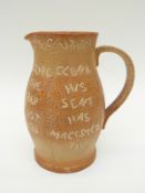 Doulton Lambeth stoneware motto jug in leather effect finish The Landlord's Promise,