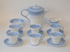 A Shelley Art Deco tea set decorated with concentric circles