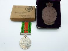 A WWII Defence medal awarded to F A Kennedy,