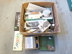 A quantity of artist's materials including brushes, paints,