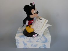 Steiff Teddy Bear Mickey Mouse with shaped body and named plinth, limited edition 145/1500,