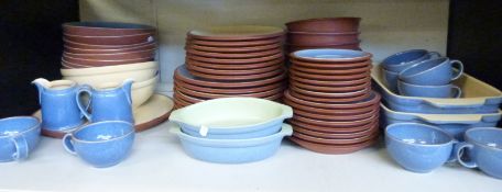 A quantity of Denby dinner and teaware, mostly eight place setting,