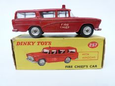 Dinky Toys diecast model Canadian Fire Chief's Car with red body, red roof light and spun hubs 257,