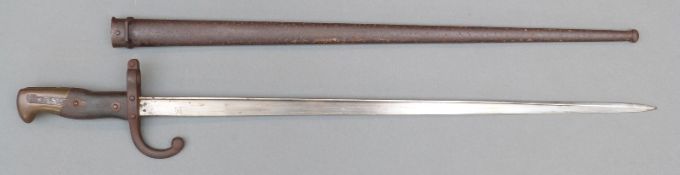 French 1874 pattern bayonet and scabbard,