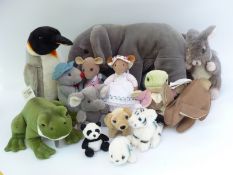 Fourteen various animal Teddy bears including Beatrix Potter Toad and mice, some limited edition,