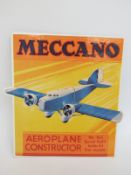 Meccano Aeroplane Constructor No 2 outfit advertising/ shop display promotional sign, 25x24.5cm.