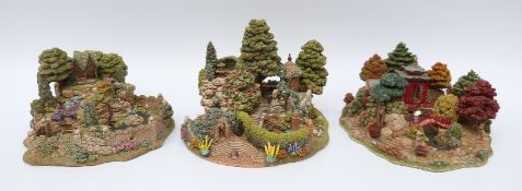Three Lilliput Lane models of gardens 'Tranquility',