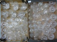 A quantity of cut glassware including glass coolers/ finger bowls, tumblers, liqueurs, champagne,
