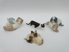 Royal Doulton model of two kittens, a Beswick cat,