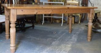 A pine kitchen table,