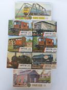 Eight Airfix 00 gauge model kits including wagons, tankers, buildings etc,