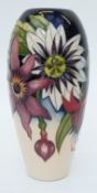 Moorcroft vase in Sandbach Bouquet pattern, 19cm tall, signed to base Vicky Lovatt,