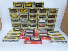 Thirty-four Wrenn and five Lima 00 gauge wagons,