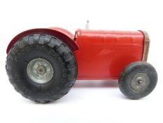 Tri-ang Minic clockwork tinplate Tractor with red body,