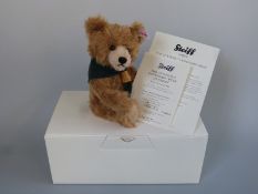 Steiff Teddy Bear The Cub Scout Centenary with golden brown mohair, green scarf,