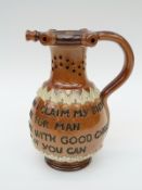 Royal Doulton stoneware puzzle jug, impressed marks 2073 to base,