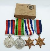 A group of four WWII medals awarded to J.W.