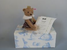 Steiff Teddy Bear Antonia with cafe au lait mohair, dress, crown and jointed limbs,