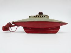 Sutcliffe Models clockwork tinplate model Unda-Wunda submarine.