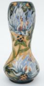 Moorcroft vase of waisted bud form in Montana Cornflower pattern,