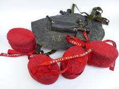 A Bernhardt Apparatebau diver's vest together with two pairs of remove before flight pads