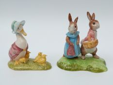 Two Beswick Beatrix Potter tableaux Jemima and her Ducklings and Flopsy and Benjamin Bunny,