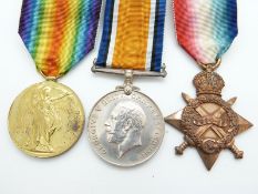 WWI medal trio comprising 1914 / 1915 Star,