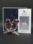 Preciosa glass Swarovski style model of two parrots, limited edition 250/500,