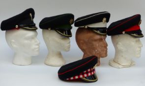 A full set of female foot guards No 1 dress hats including Grenadier Guards, Coldstream Guards,