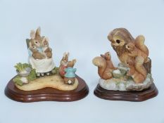 Border Fine Arts Beatrix Potter figures Mrs Rabbit and Children 1774/2500 with certificate and A