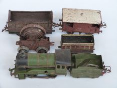 Hornby 0 gauge 0-4-0 clockwork tender locomotive,
