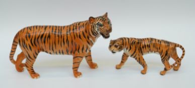 Two Beswick tigers