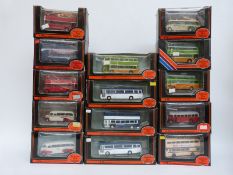 Fourteen Exclusive First Edition (EFE) diecast model buses and coaches,