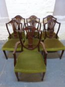 Six dining chairs and matching carver (7)