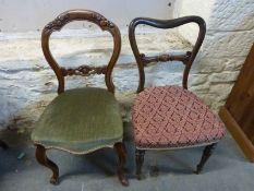 Six various 19thC and later chairs including a pair of carved oak examples