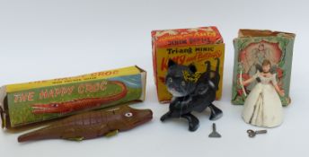 Tri-ang Minic clockwork tinplate Kitty and Butterfly together with a Welsotoys clockwork Fairy