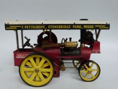 Wilesco D409 T live steam showman's traction engine with dynamo