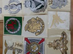 British Army decals including Airborne, RAC, Mercian and one Artists Rifles,