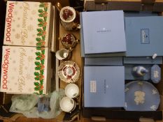 Wedgwood Jasperware Christmas plates together with other Jasperware items and a Bavarian tea set
