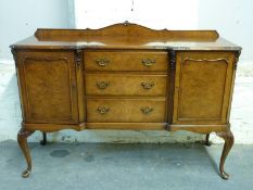 Maple & Co burr walnut breakfront sideboard W153 x D52 x H105cm