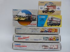 Six Corgi diecast model buses and bus sets comprising Routemasters in Exile, The South 97074,