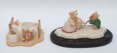 Two Royal Doulton Brambly Hedge figures Happy Birthday Wilfred and The Ice Ball,