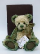 Charlie Bears Isabelle Collection Teddy bear Minty with green tipped and cream mohair,