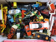 Over 100 Corgi, Dinky, Matchbox and similar diecast model vehicles including buses,