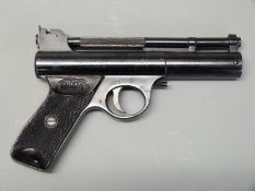 Webley & Scott The Webley Mark 1 .22 air pistol with named and chequered grips, serial number 1961.