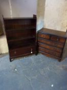 A Stag bookcase and similar chest of drawers,