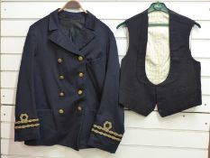 Victorian Royal Navy Reserve officer's jacket and waistcoat with Lieutenant's cuff mark