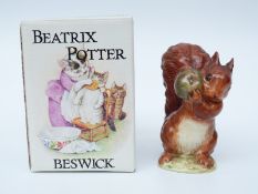 Beswick Beatrix Potter figure Squirrel Nutkin with gold oval BP2 backstamp